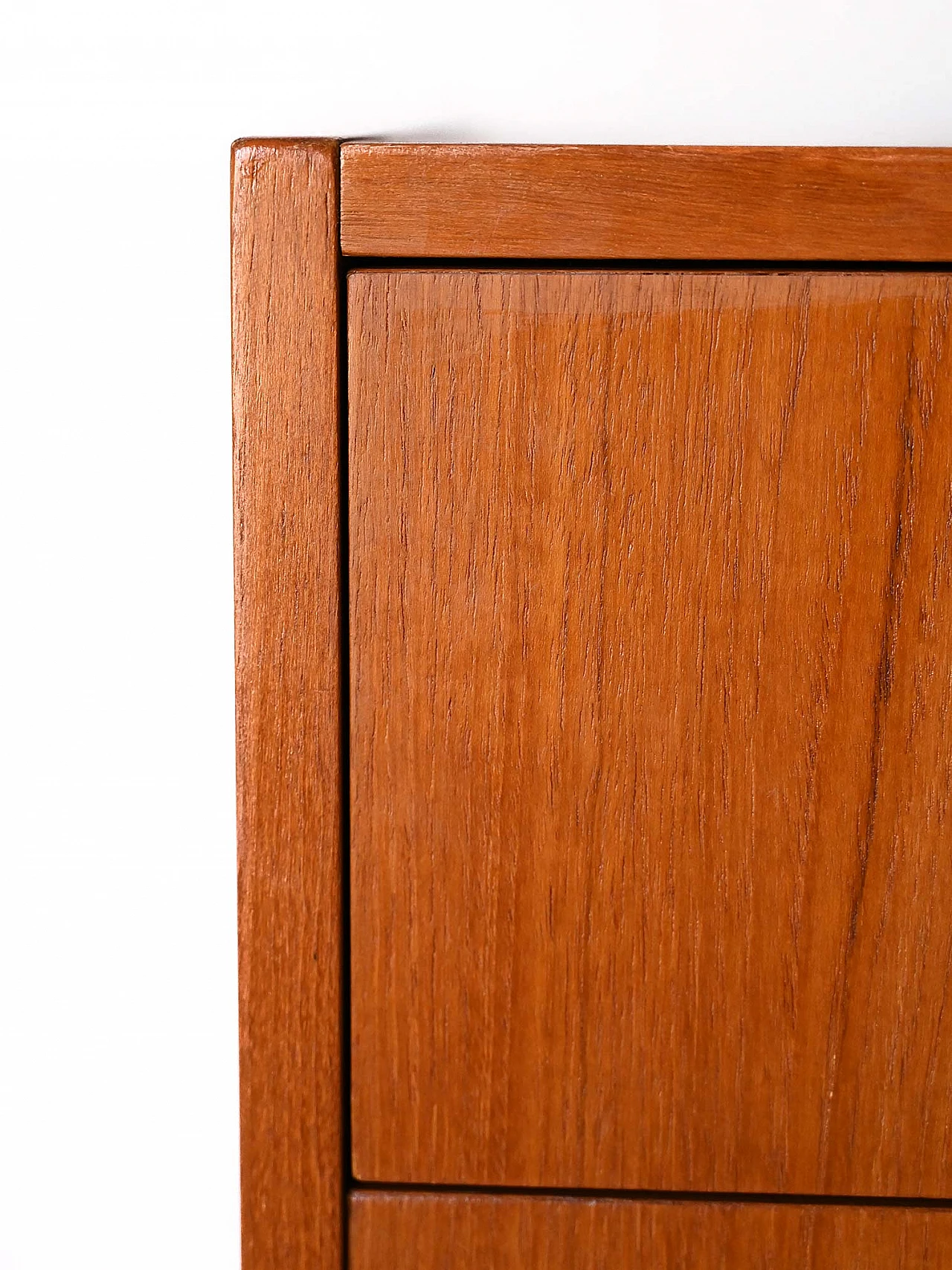 Scandinavian teak dresser with four drawers and lock, 1960s 6