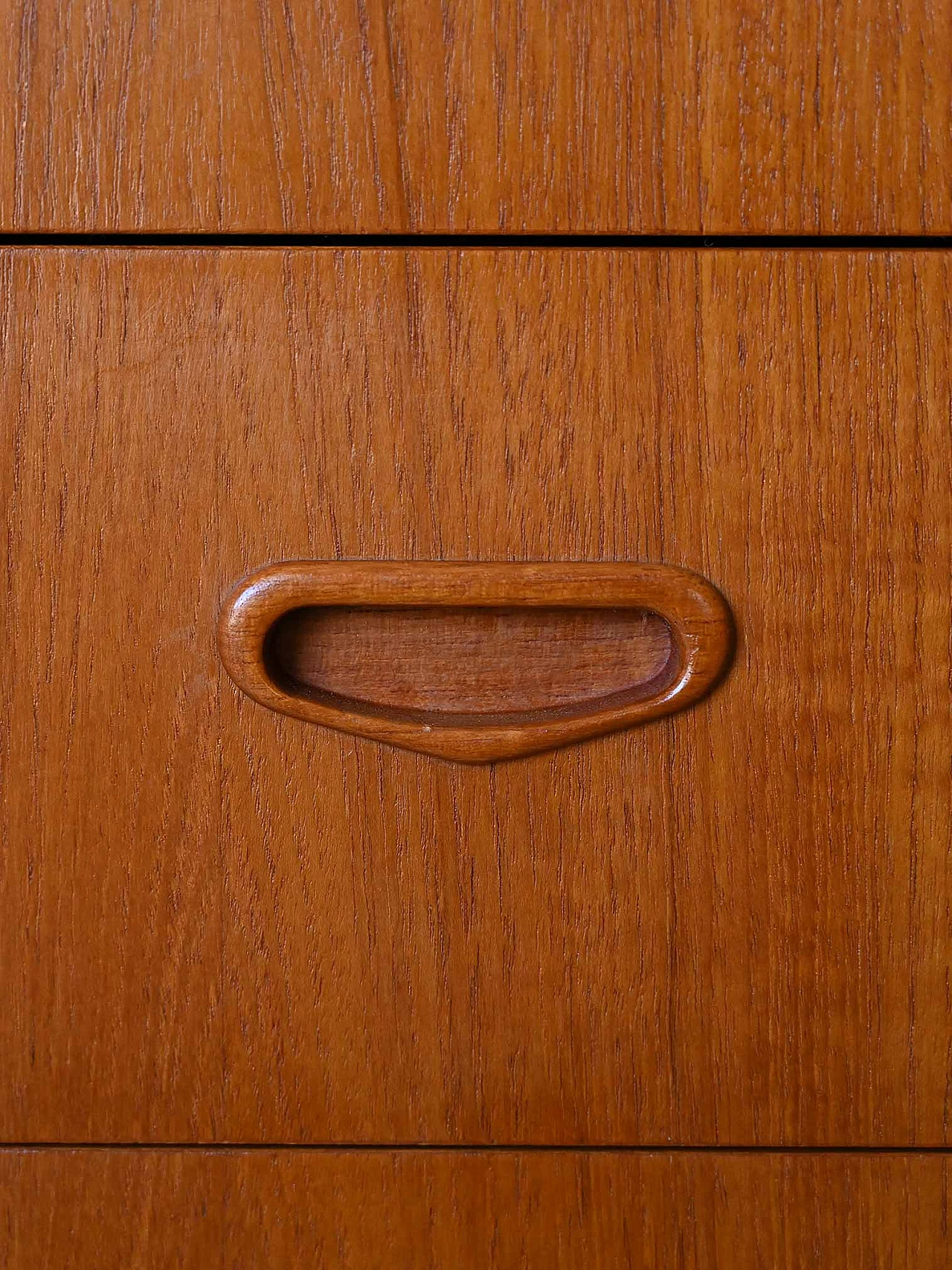 Scandinavian teak dresser with four drawers and lock, 1960s 7