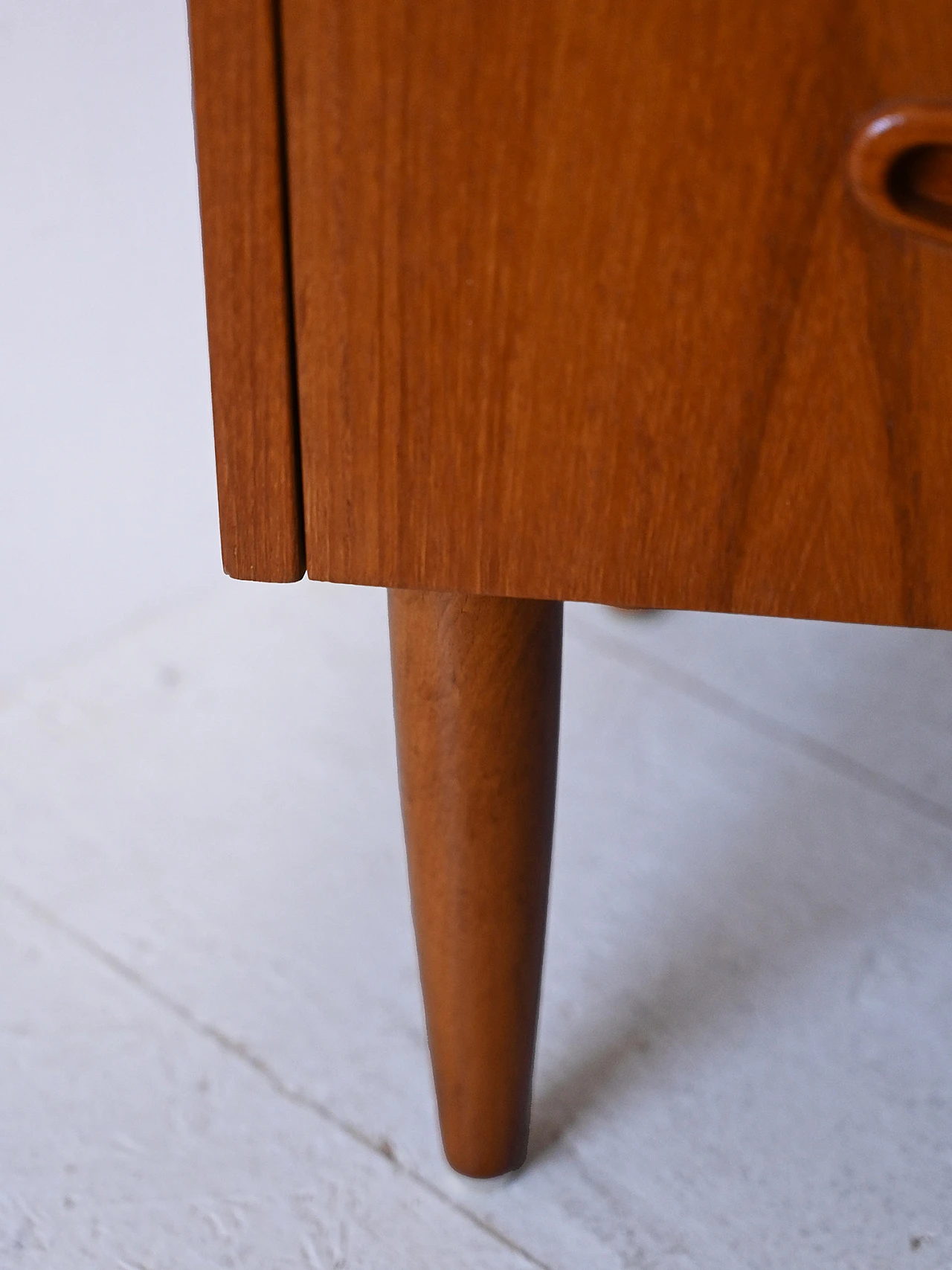 Scandinavian teak dresser with four drawers and lock, 1960s 8