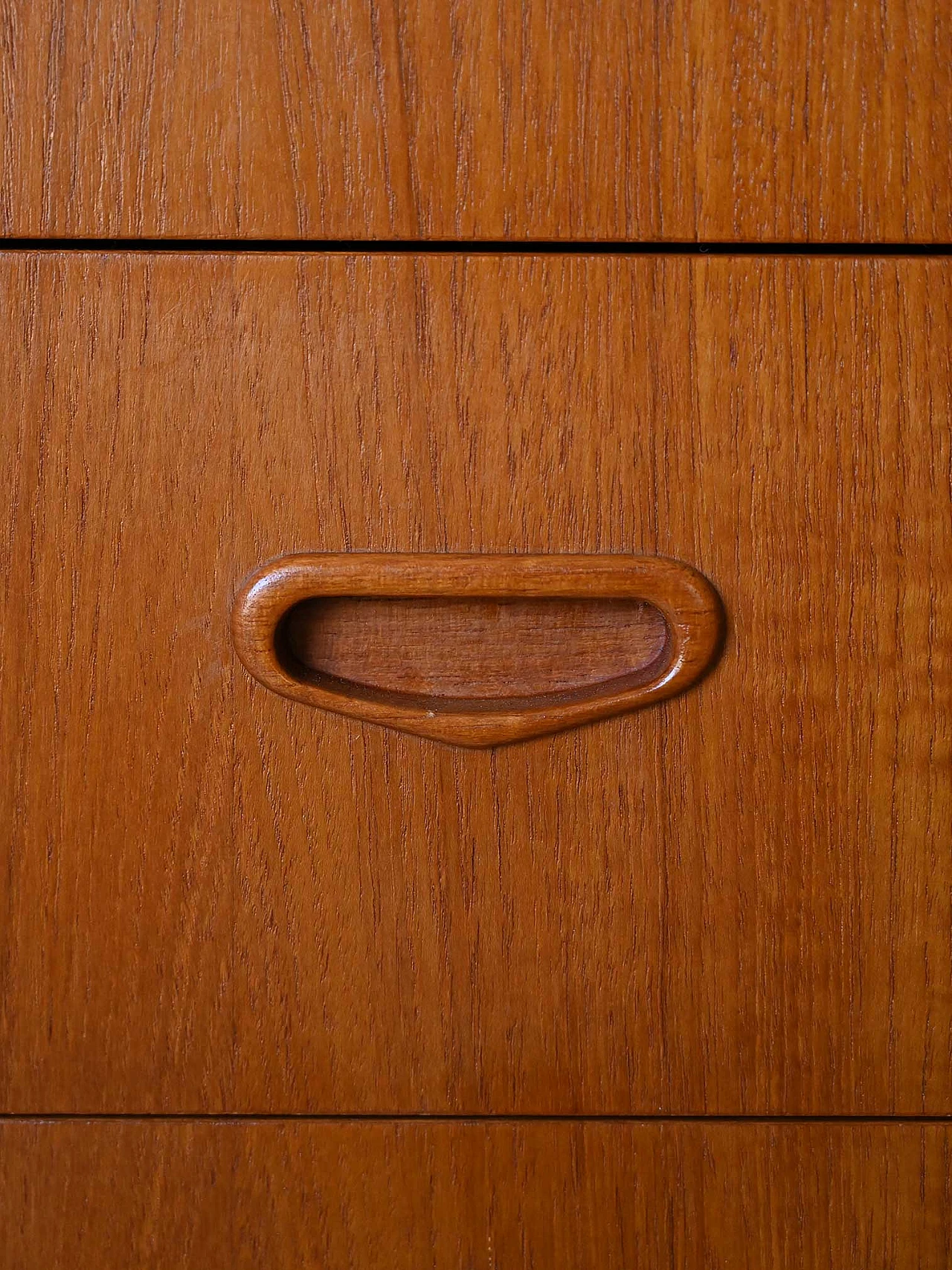 Scandinavian teak dresser with four drawers and lock, 1960s 10