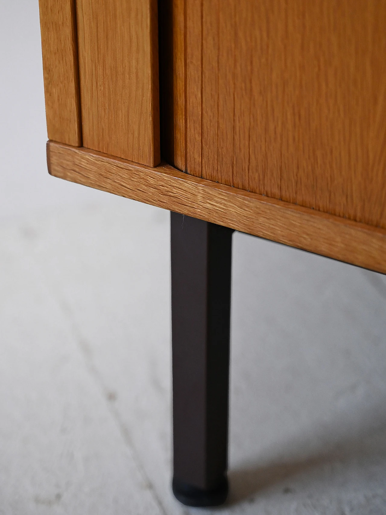 Oak office cabinet with metal legs, 1960s 9