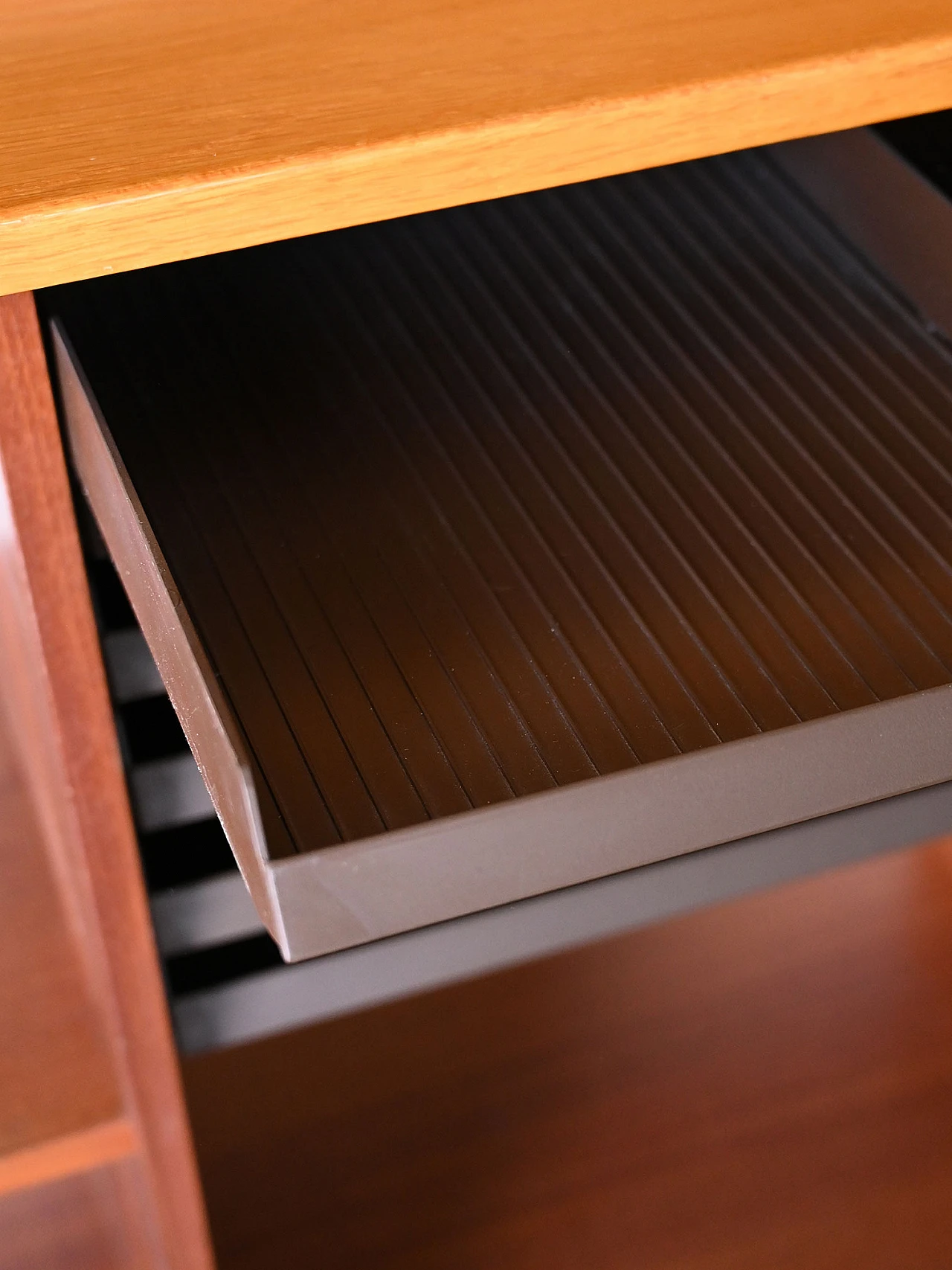 Oak office cabinet with metal legs, 1960s 10