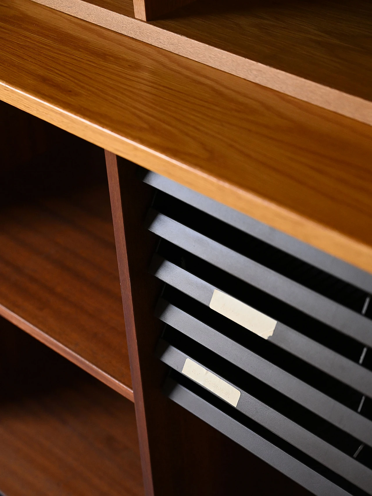 Oak office cabinet with metal legs, 1960s 13