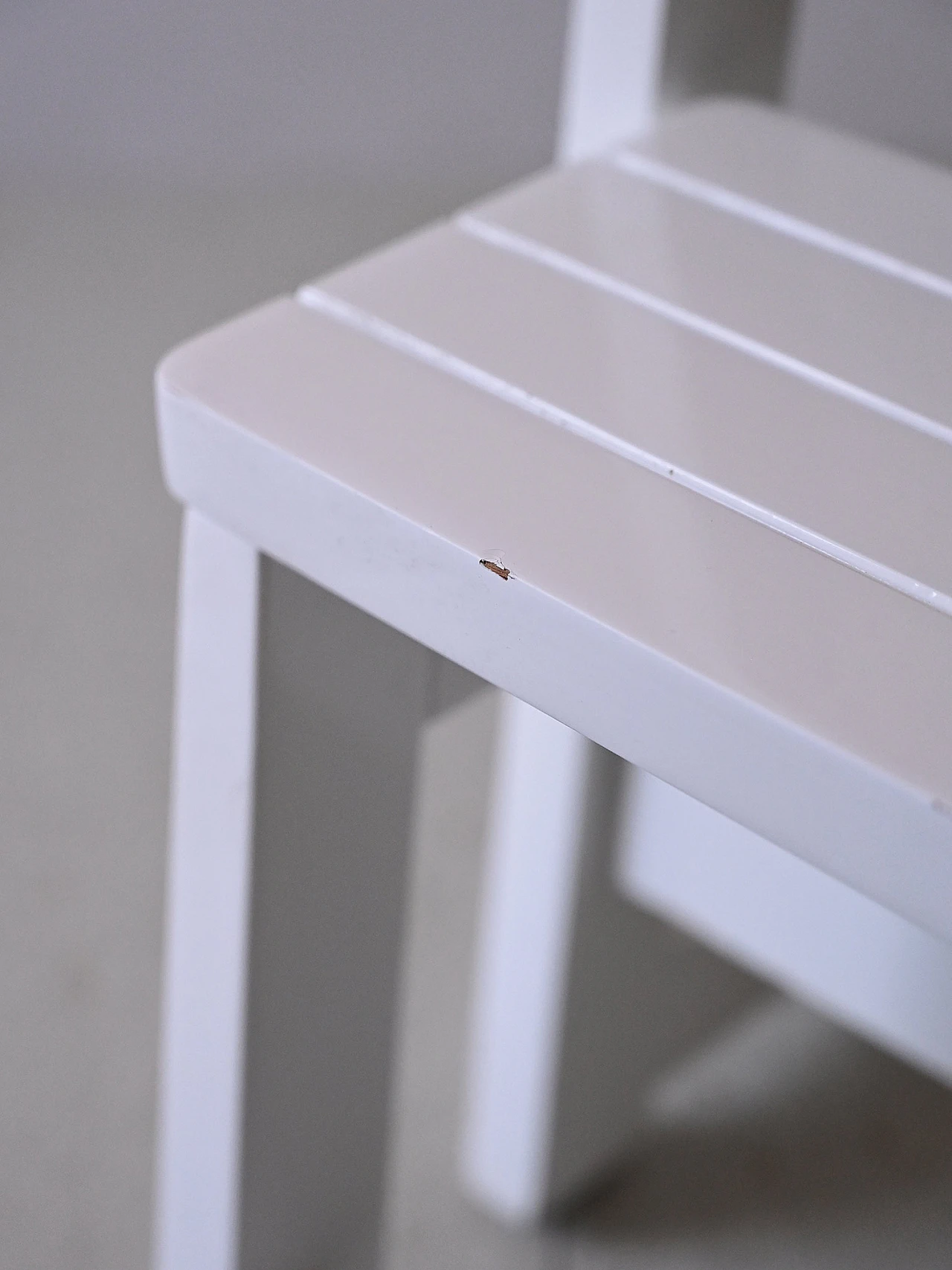 Ladder-stool in white painted wood, 1960s 4