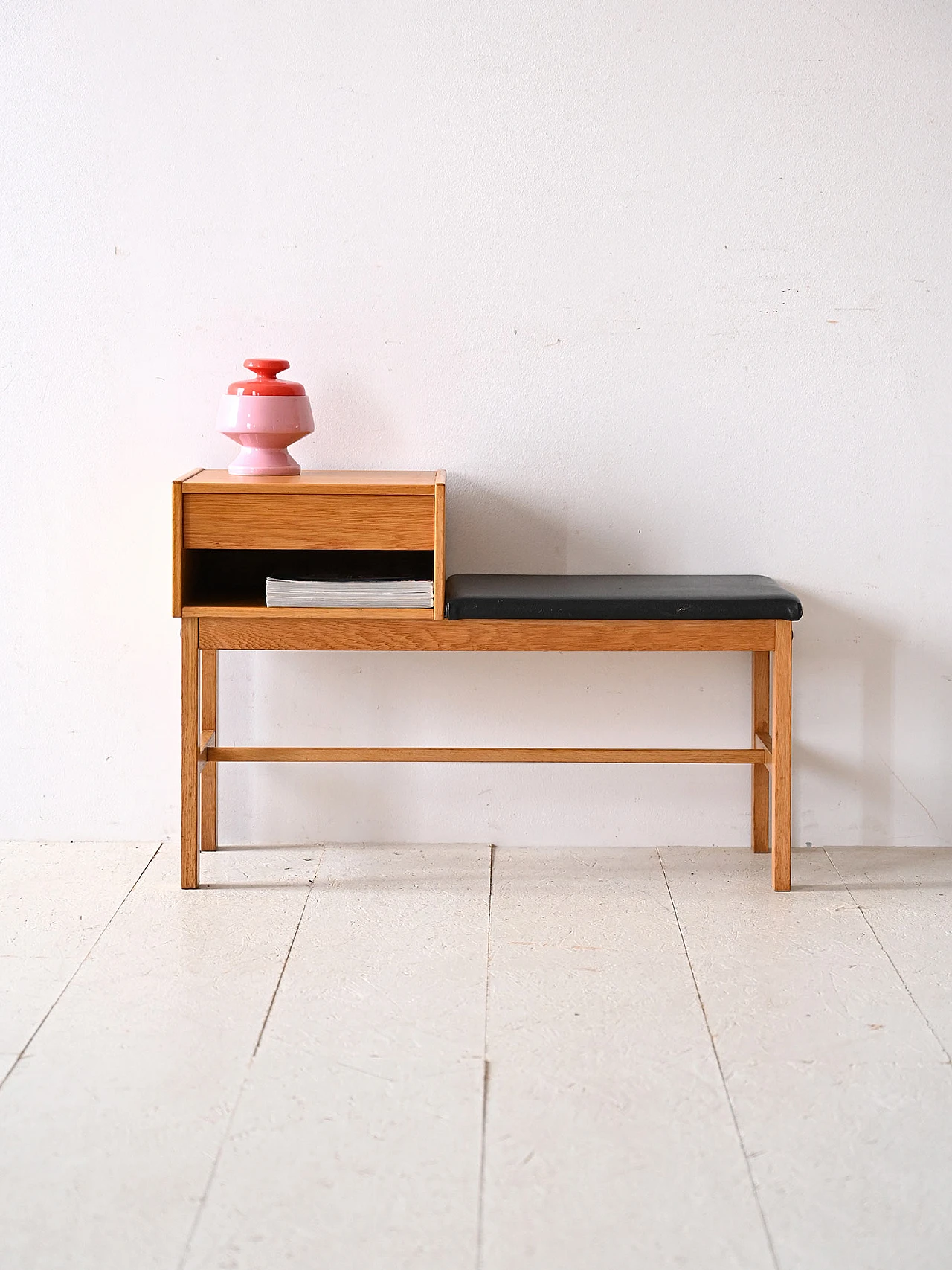 Scandinavian oak gossip chair, 1960s 1