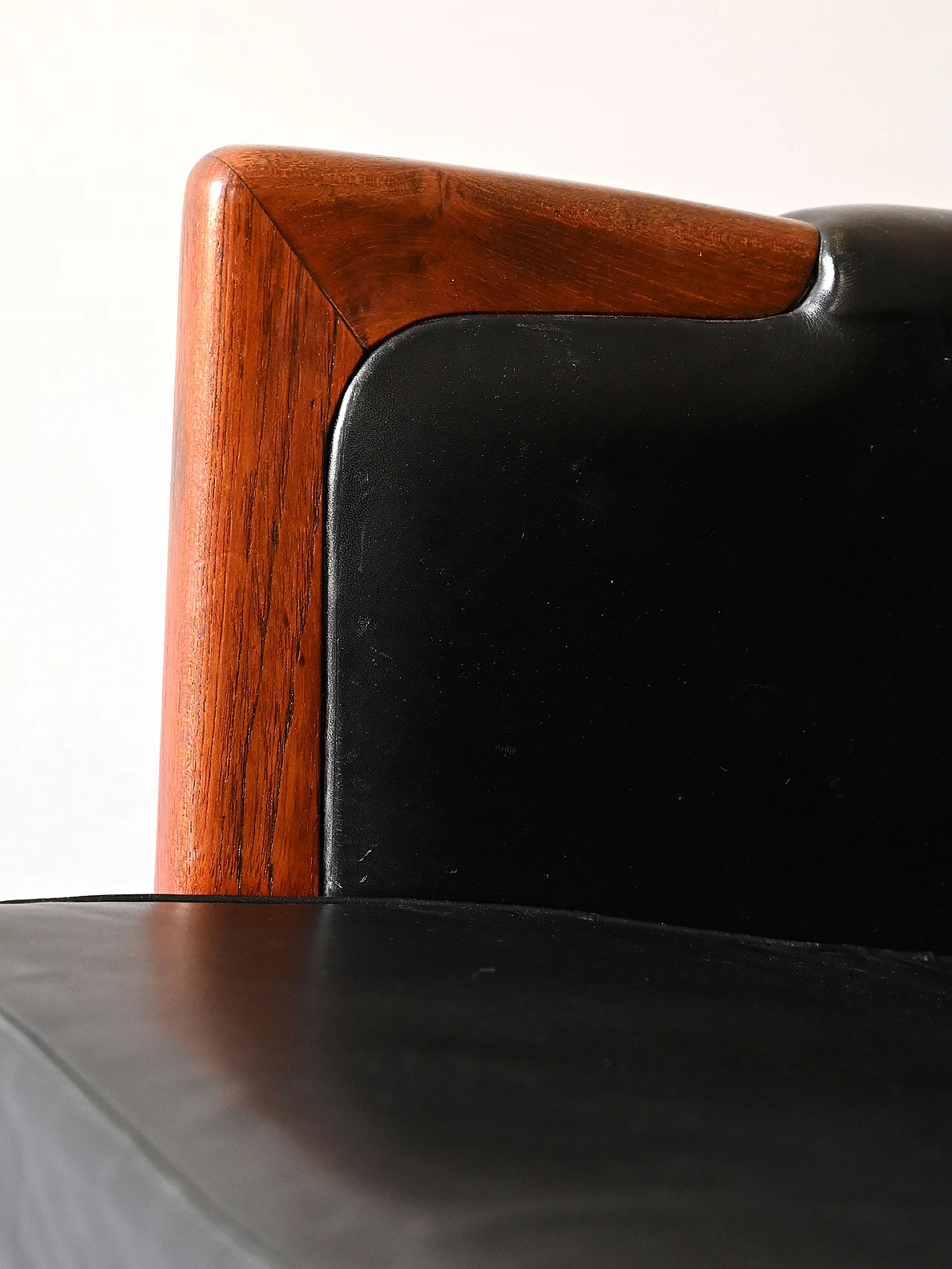 Wood and leatherette armchair by Karl Erik Ekselius, 1960s 4