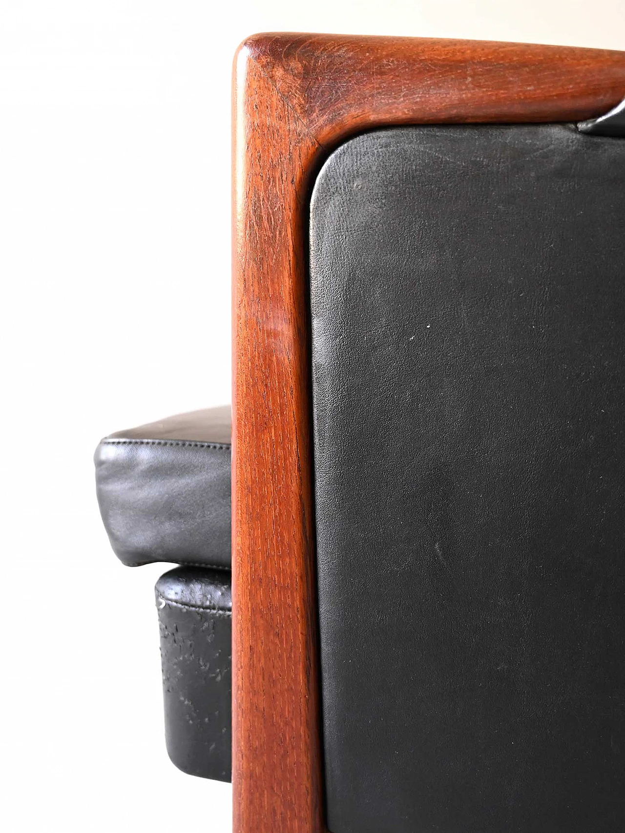 Wood and leatherette armchair by Karl Erik Ekselius, 1960s 6