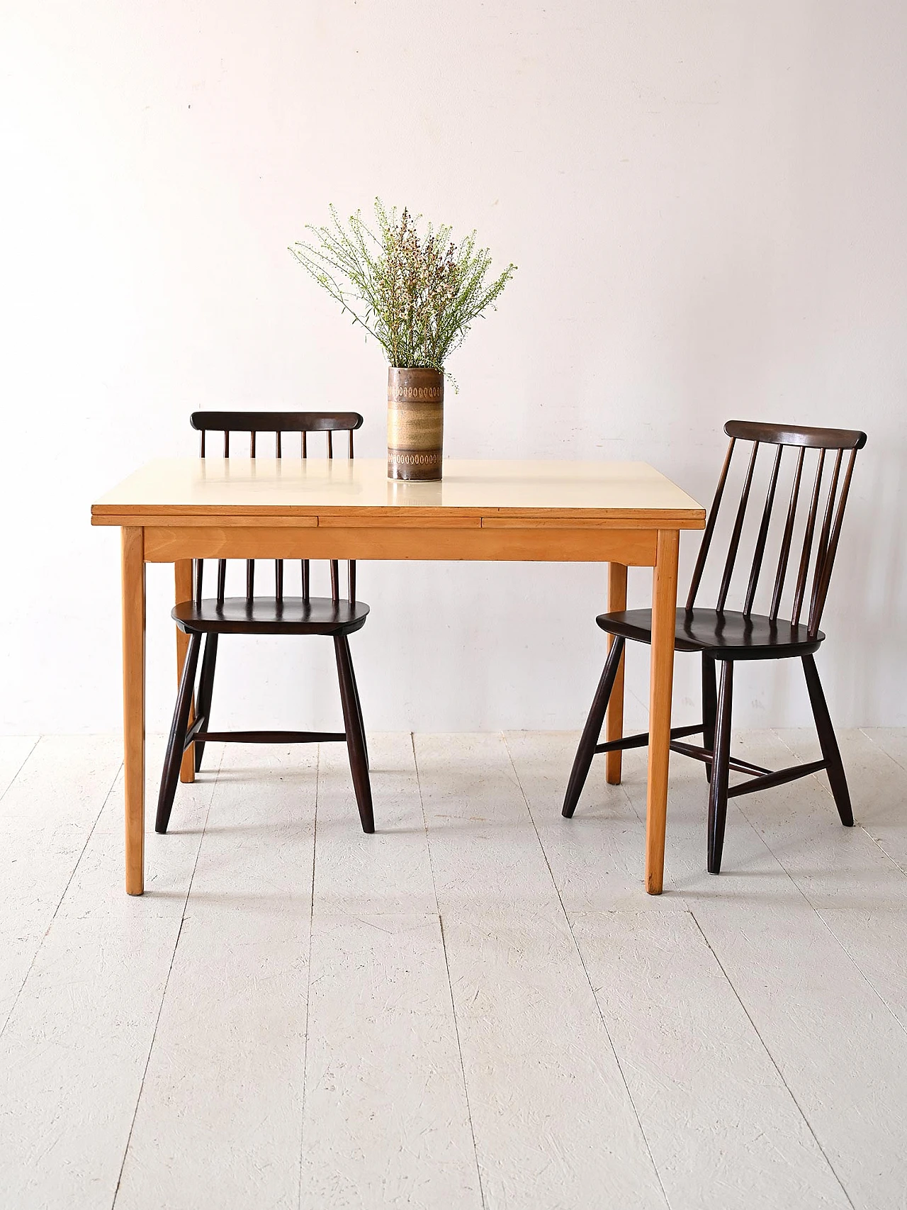 Extending wooden table with formica top, 1960s 1