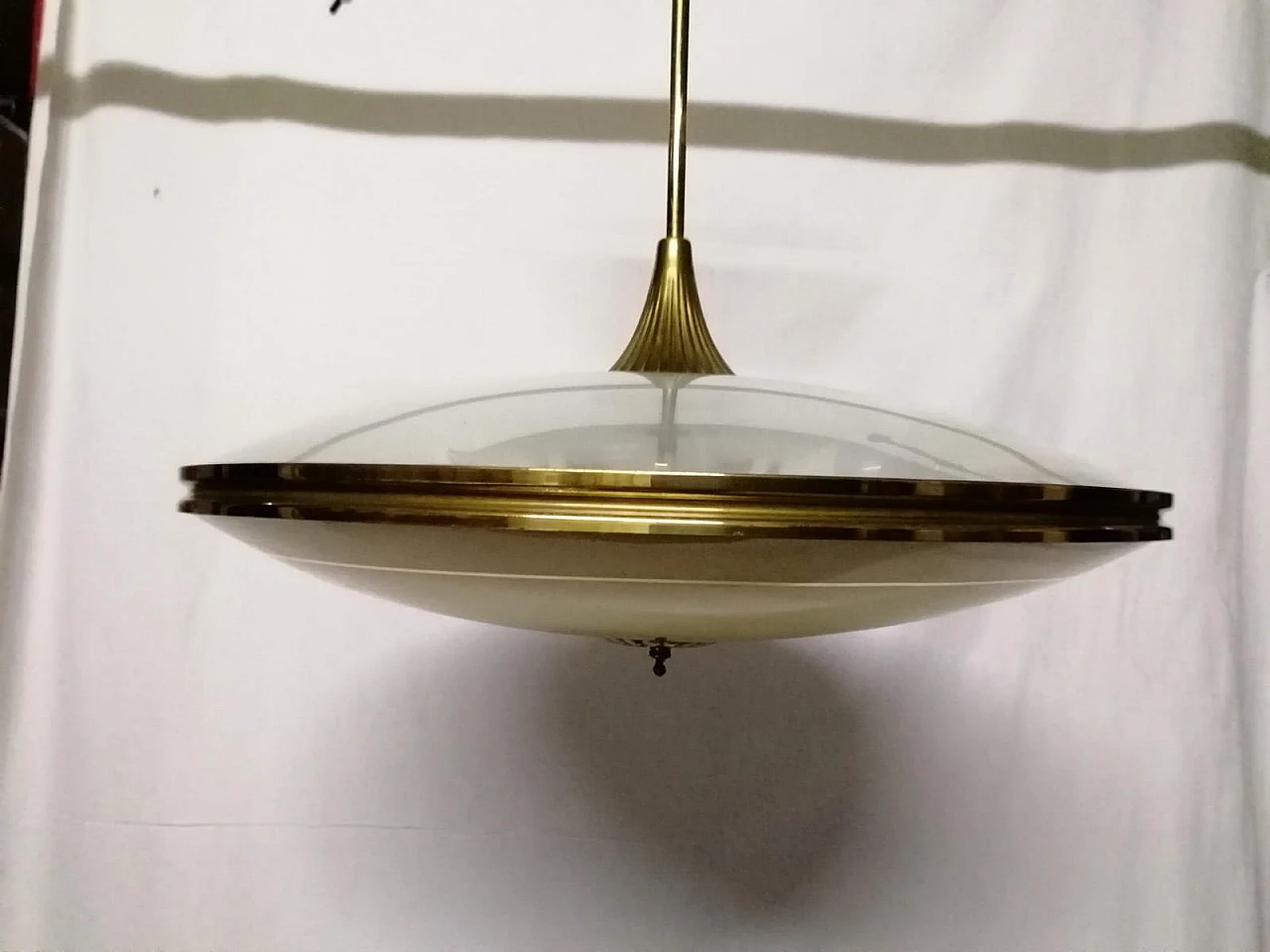 Lampadario in metallo e vetro di Gio Ponti, anni '50 5