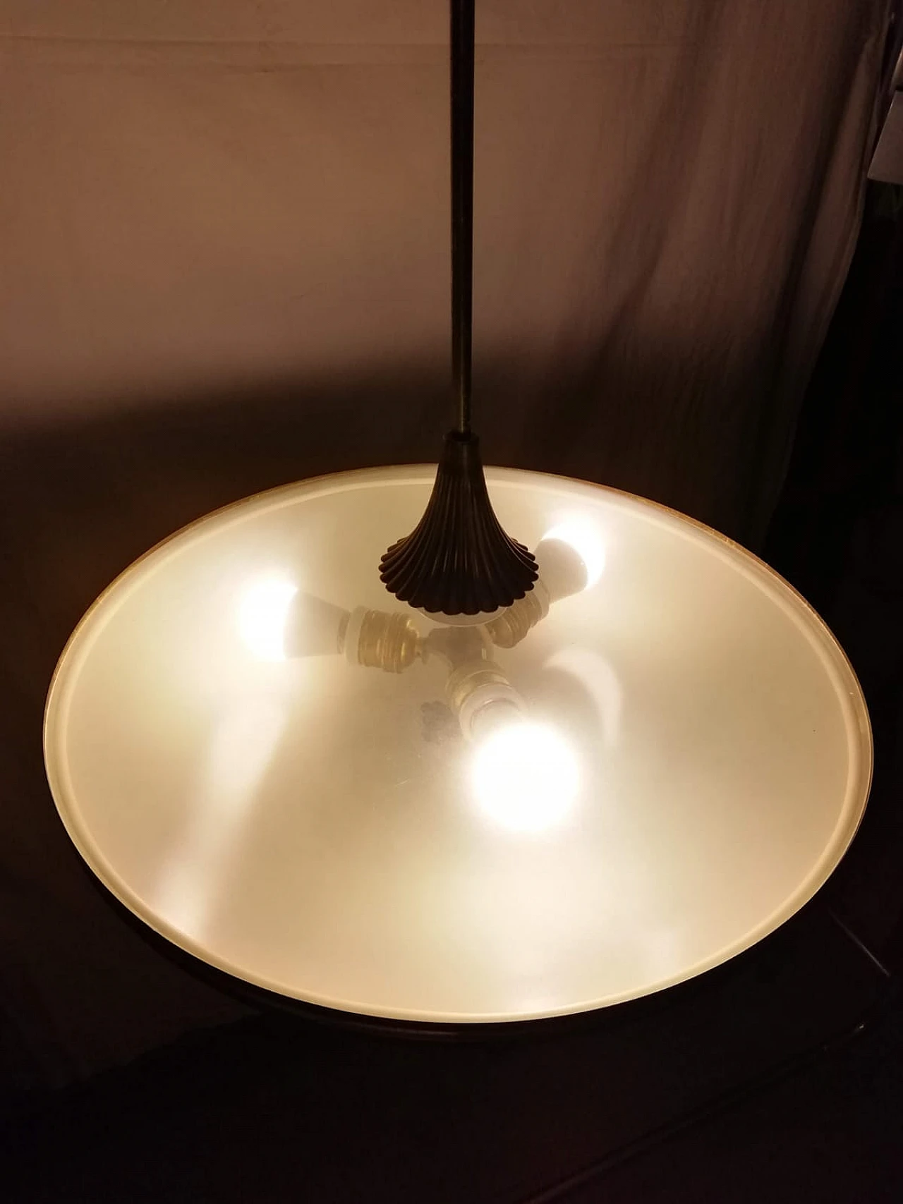 Lampadario in metallo e vetro di Gio Ponti, anni '50 13