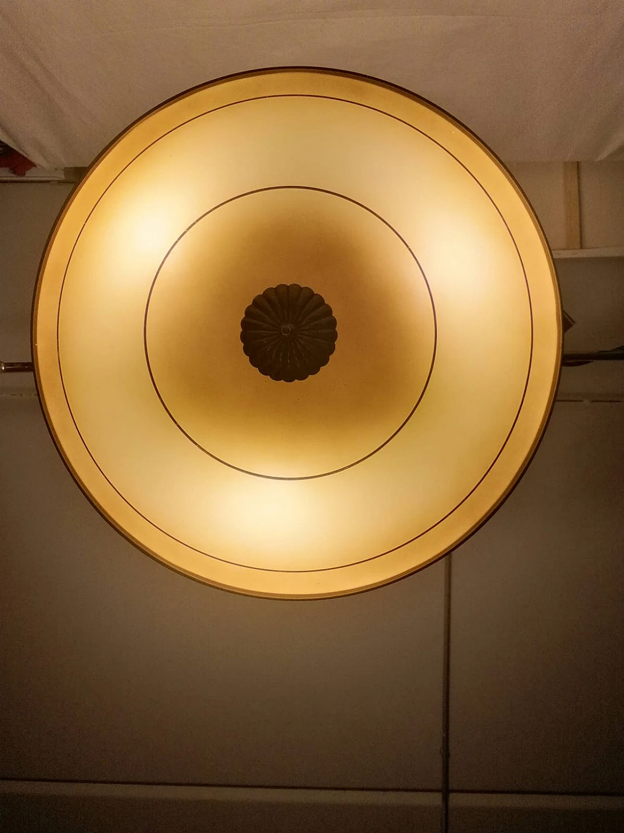 Lampadario in metallo e vetro di Gio Ponti, anni '50 14