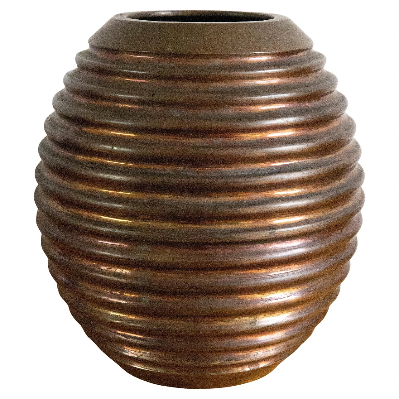 Art Deco vase in copper and brass, 1930s 1