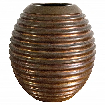 Art Deco vase in copper and brass, 1930s