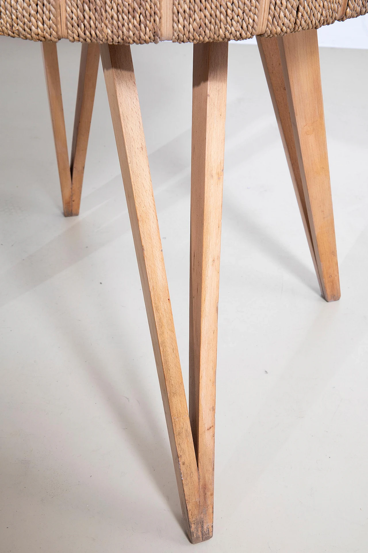 Coffee table in laquered wood and rope by Augusto Romano, 1940s 6