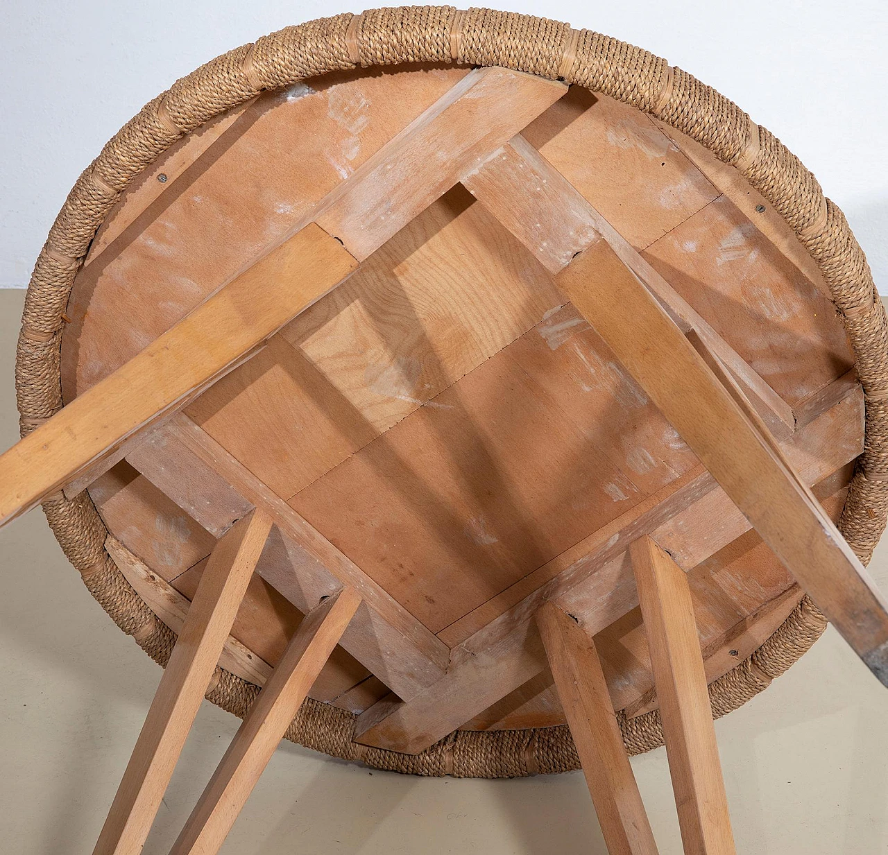 Coffee table in laquered wood and rope by Augusto Romano, 1940s 7