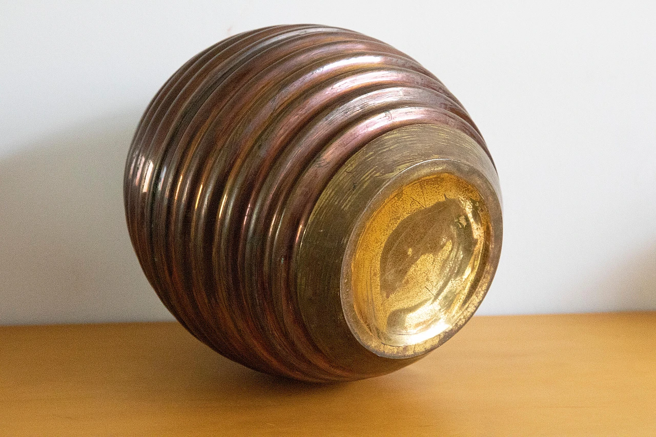 Art Deco vase in copper and brass, 1930s 5