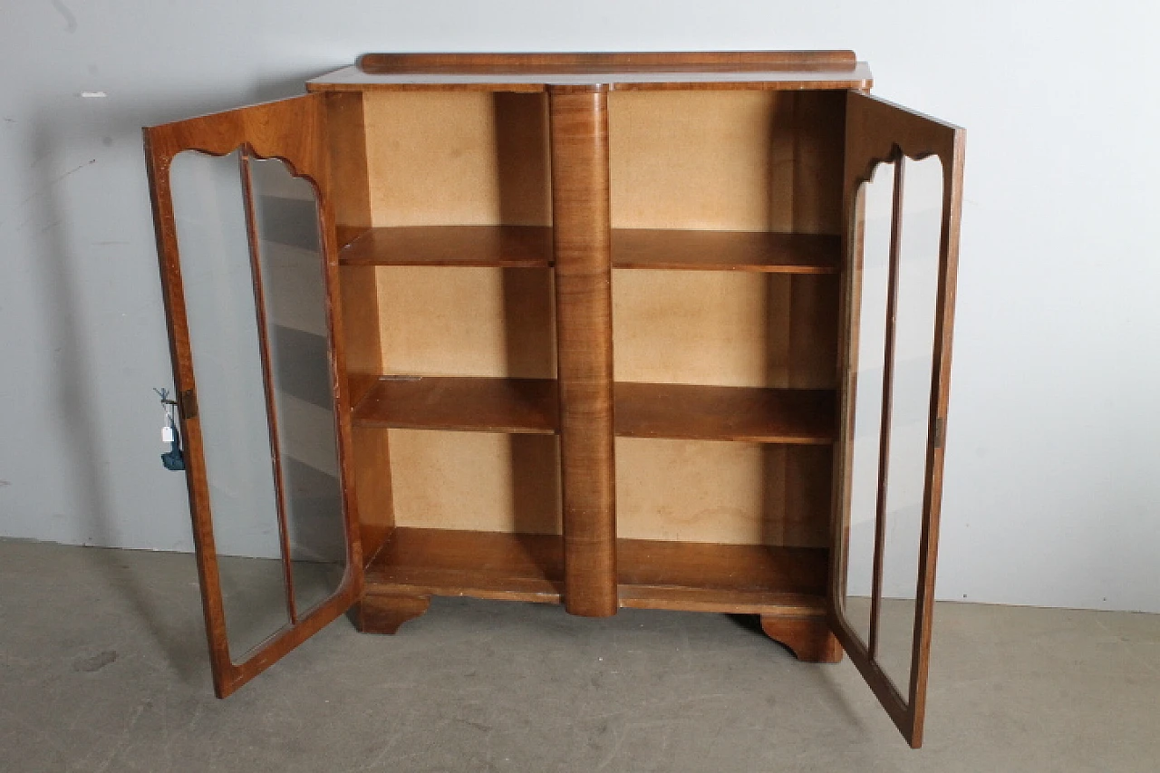 Art Deco walnut display, 1940s 4