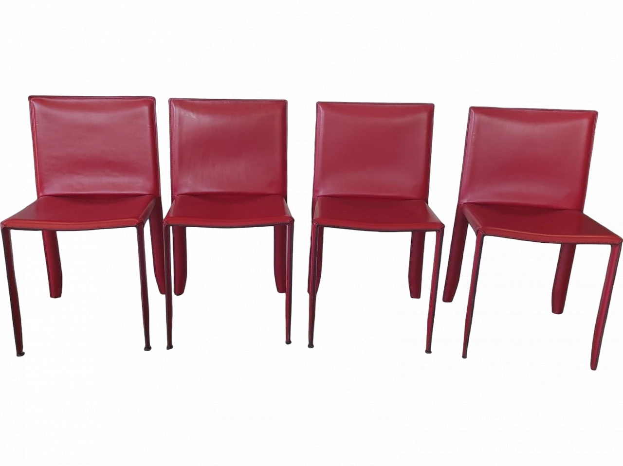 4 Leather chairs by Cattelan Italia, 1970s 11