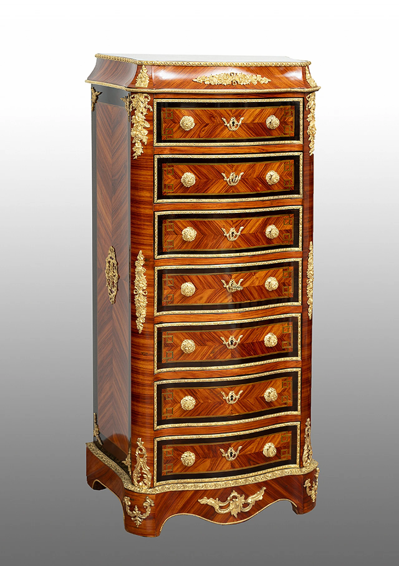 Napoleon III chest in exotic woods with bronze grafts, 19th century 1