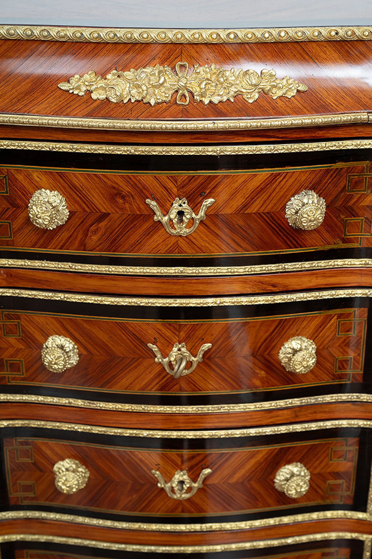 Napoleon III chest in exotic woods with bronze grafts, 19th century 2