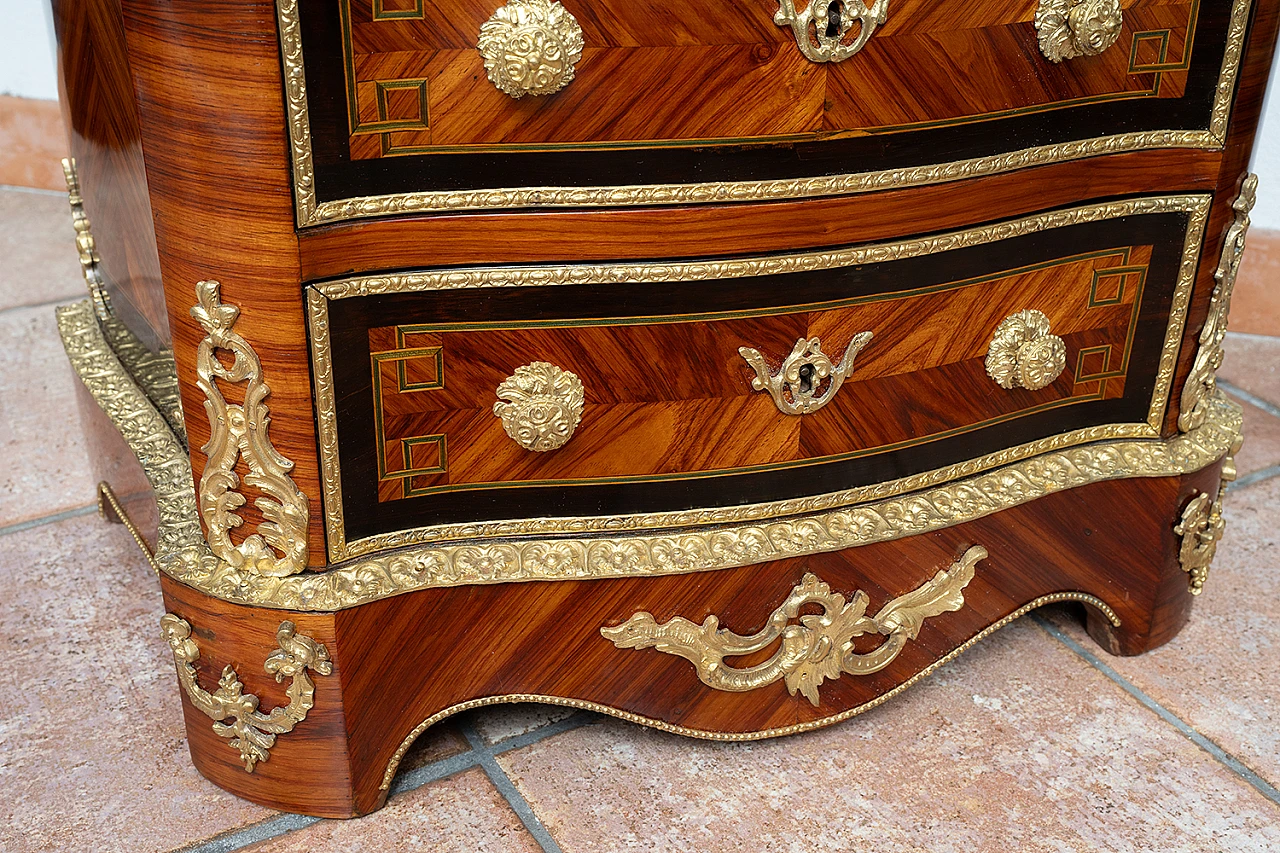 Napoleon III chest in exotic woods with bronze grafts, 19th century 4