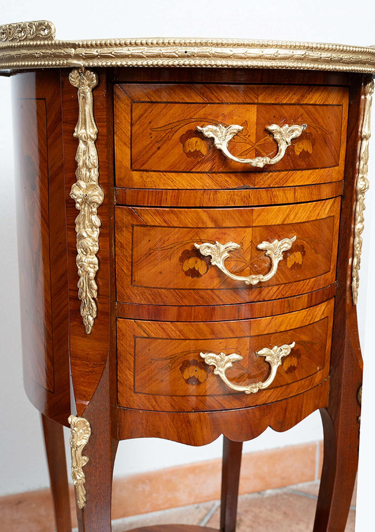 Napoleon III bedside table in exotic precious wood, early 20th century 4