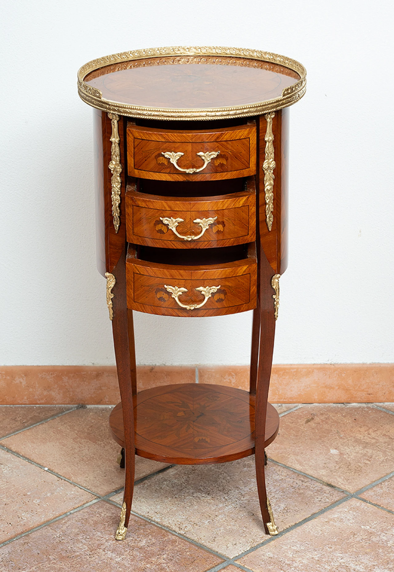 Napoleon III bedside table in exotic precious wood, early 20th century 6