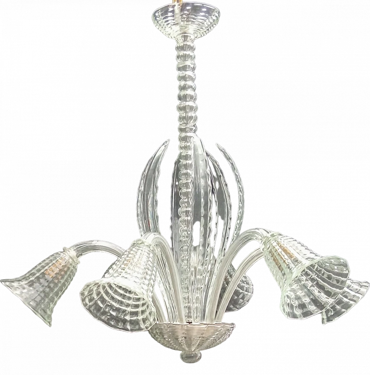 Six-light Murano glass chandelier, 1950s 13