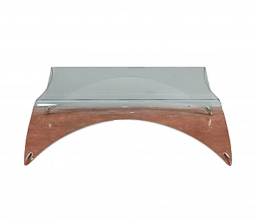 Coffee table in glass & chromed metal by M. I. Ghini for Fiam