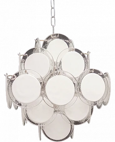 White Murano glass chandelier, 1970s