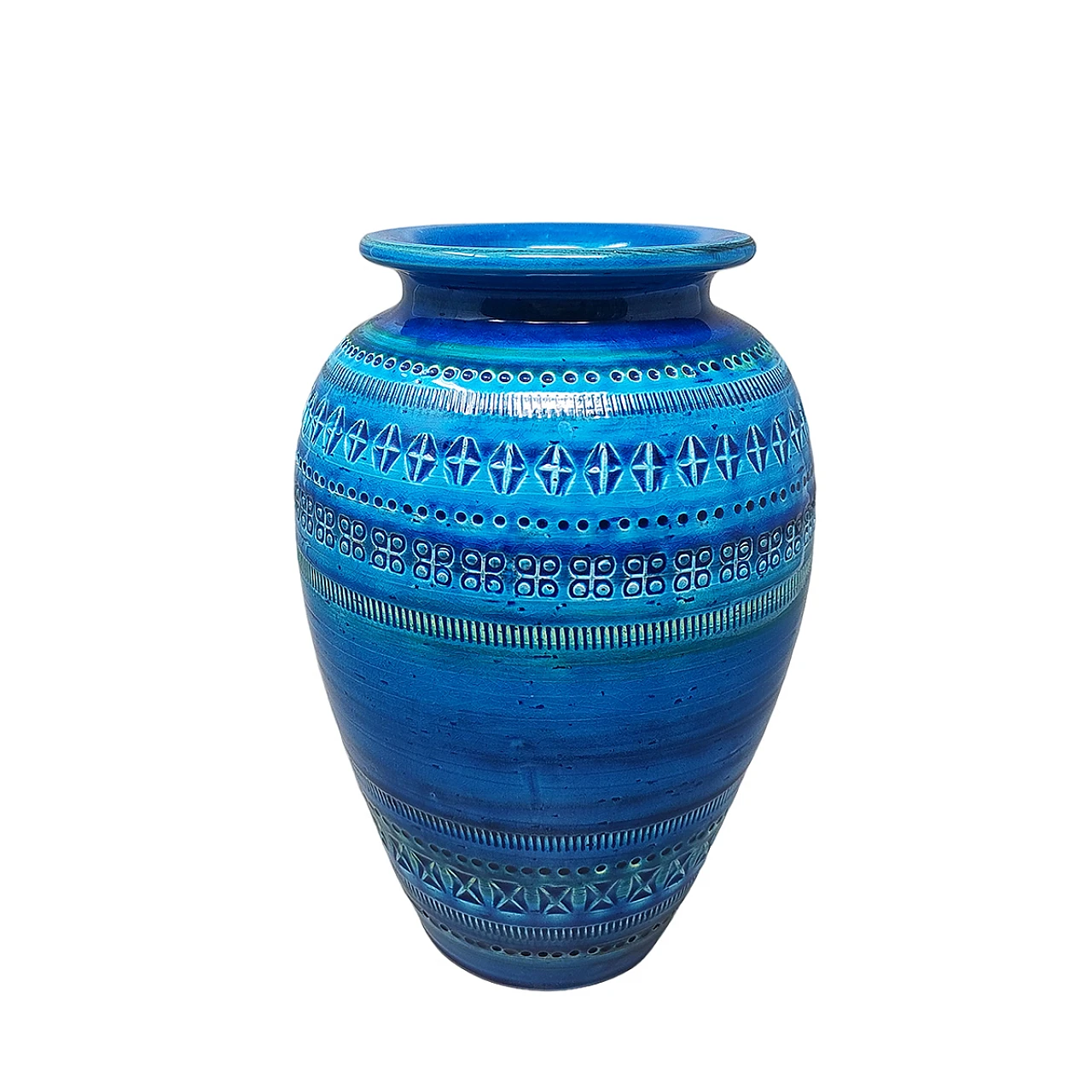 Blue Rimini vase by Aldo Londi for Bitossi, 1960s 1