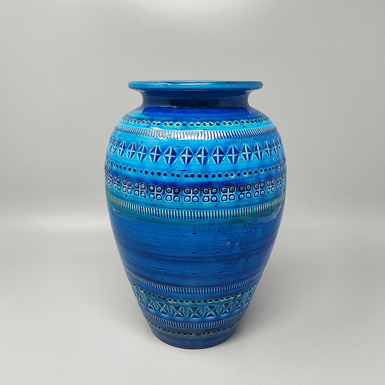 Blue Rimini vase by Aldo Londi for Bitossi, 1960s 4