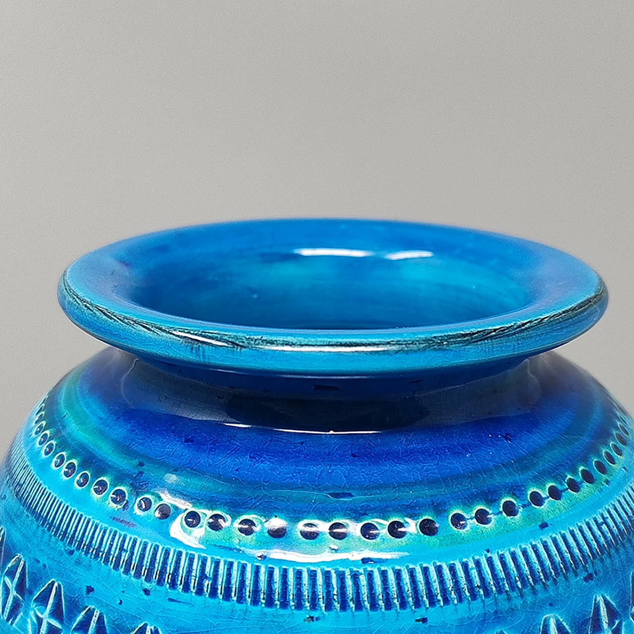 Blue Rimini vase by Aldo Londi for Bitossi, 1960s 6