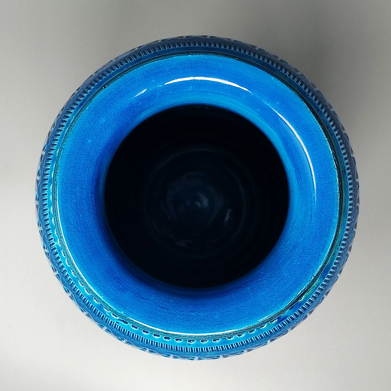 Blue Rimini vase by Aldo Londi for Bitossi, 1960s 7