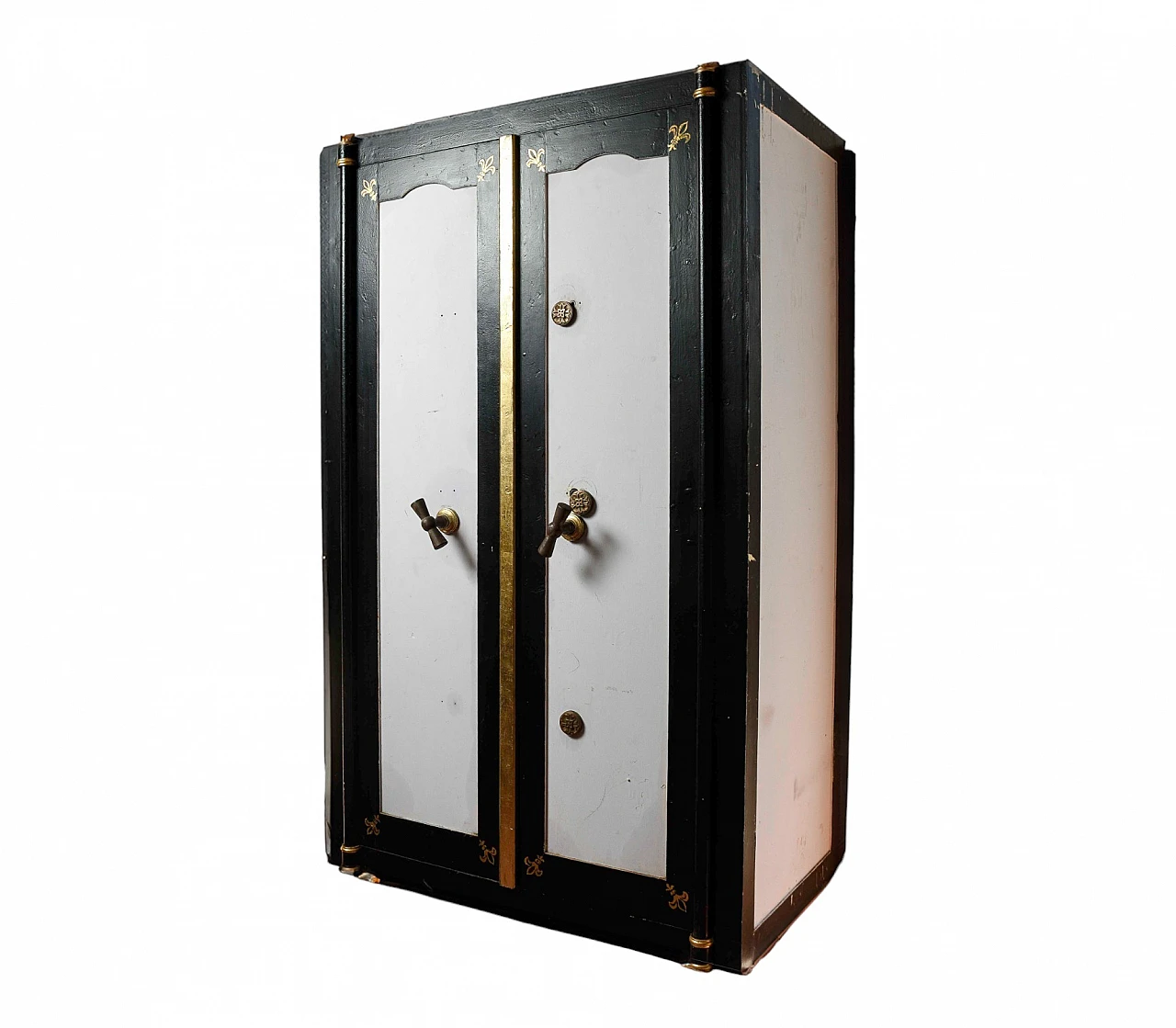 2-Doors iron floor safe with gold decorations, 19th century 10