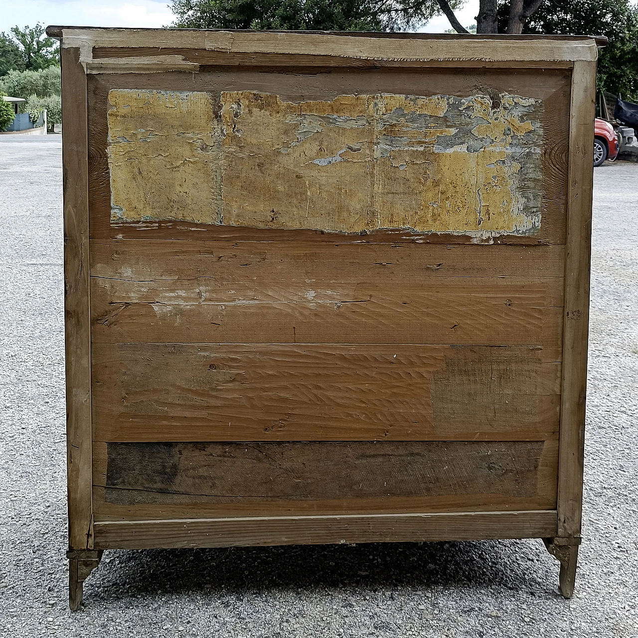 Credenza a 2 ante con cassetto in abete massello, '800 5