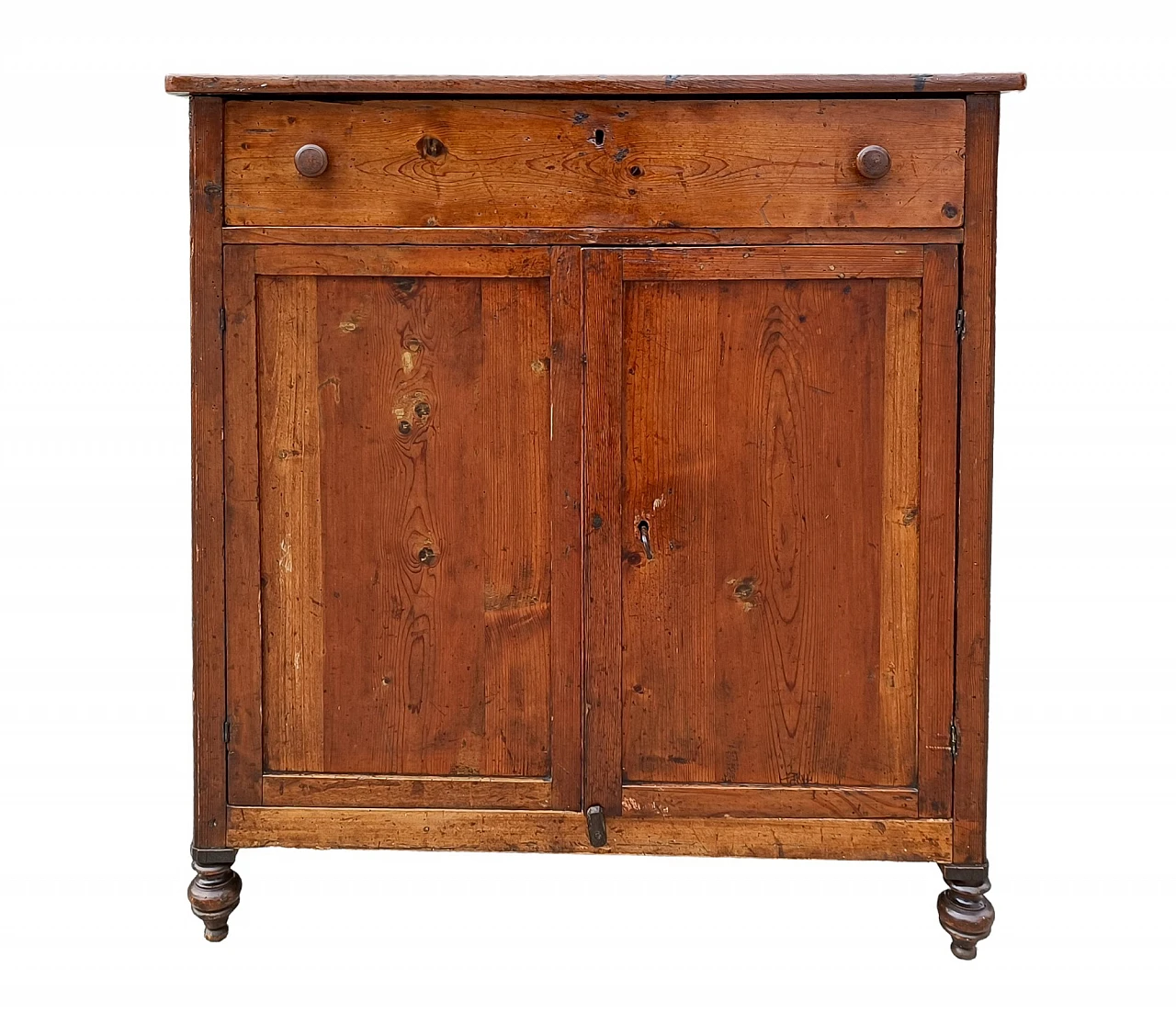 2-Doors sideboard with drawer in solid spruce, 19th century 9