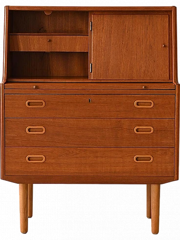 Danish teak cabinet with pull-out desk, 1960s