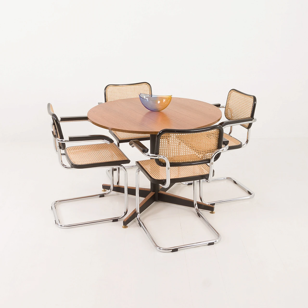 4 Cesca chairs in cane, beech & steel by M. Breuer for Gavina, 1980s 2