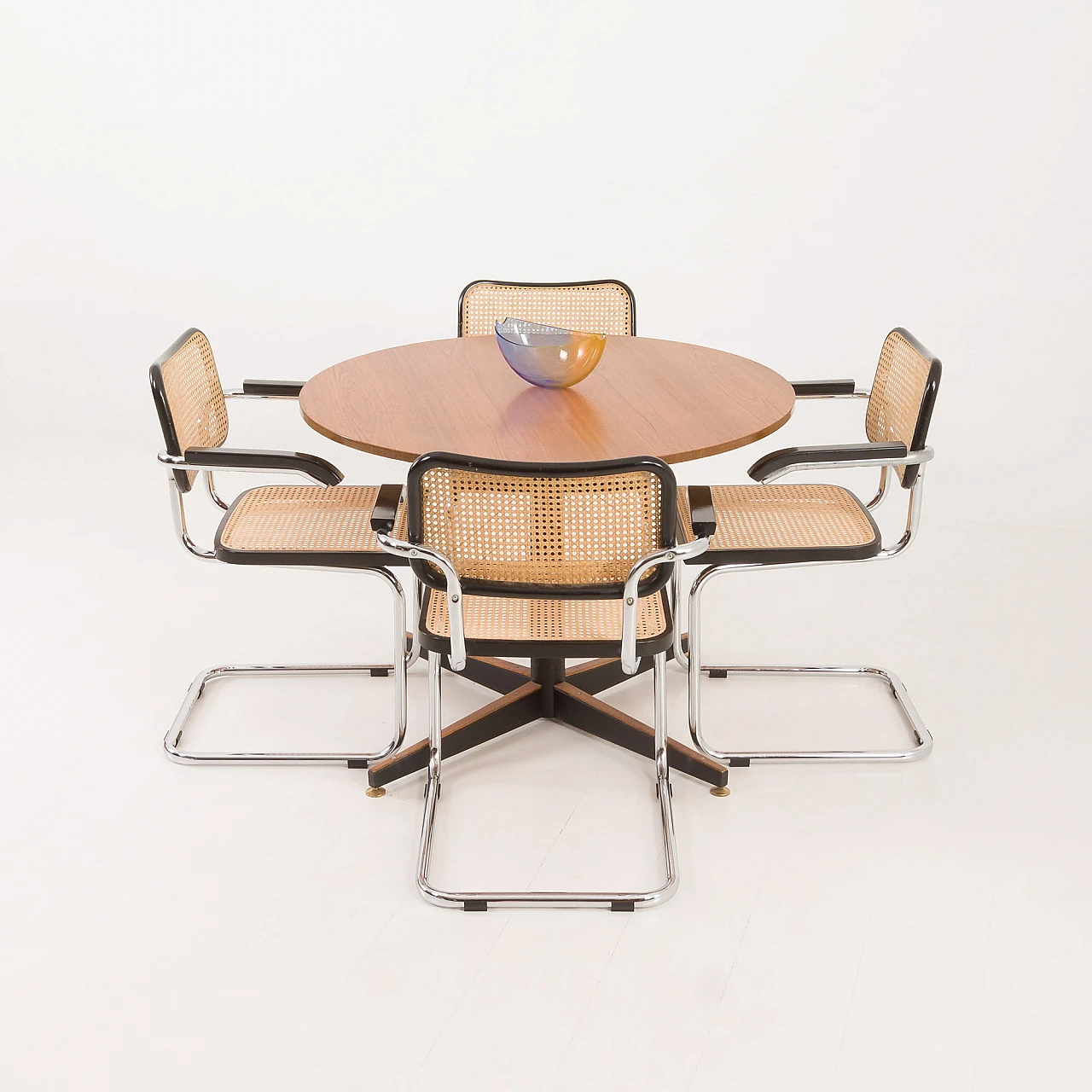 4 Cesca chairs in cane, beech & steel by M. Breuer for Gavina, 1980s 3