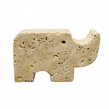 Travertine rhinoceros by Enzo Mari for F.lli Mannelli, 1970s