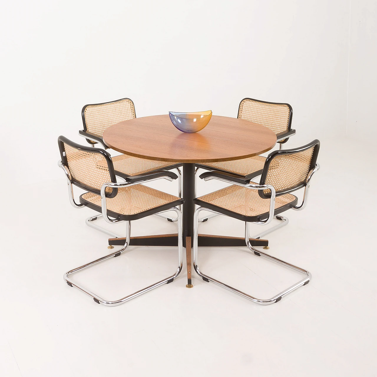 4 Cesca chairs in cane, beech & steel by M. Breuer for Gavina, 1980s 4