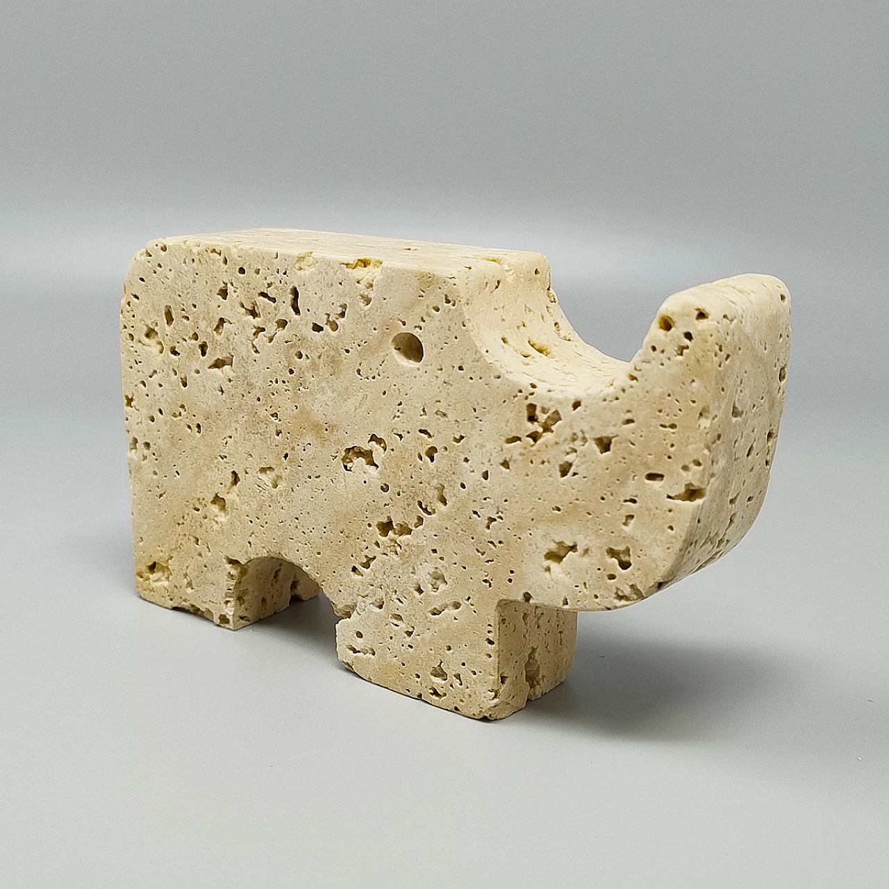 Travertine rhinoceros by Enzo Mari for F.lli Mannelli, 1970s 4