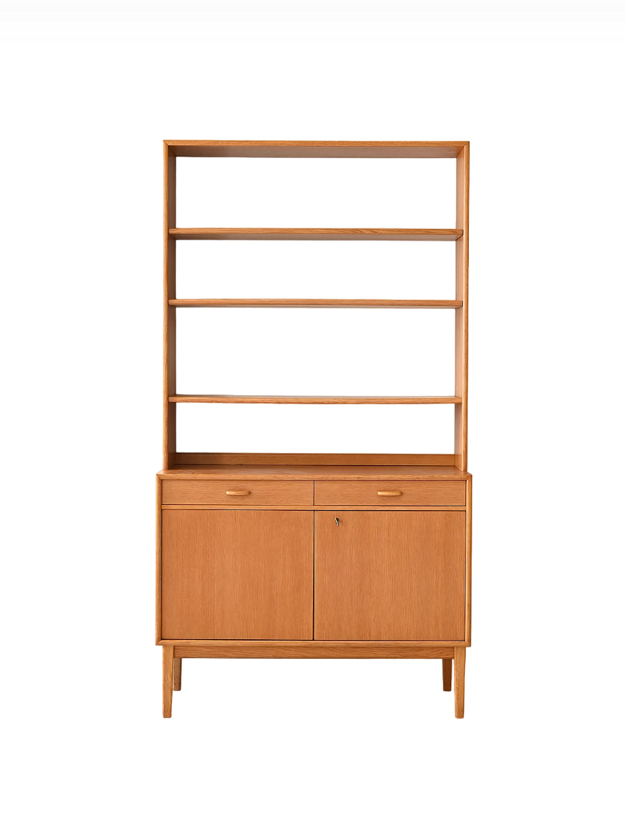 Oak bookcase with closed cabinet, 1960s 11