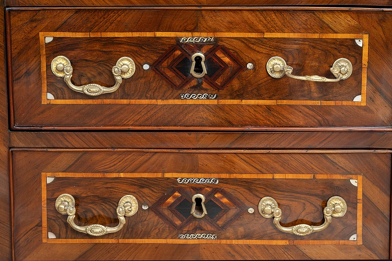 Pair of Louis XIV wooden bedside tables with marble top, 18th century 3