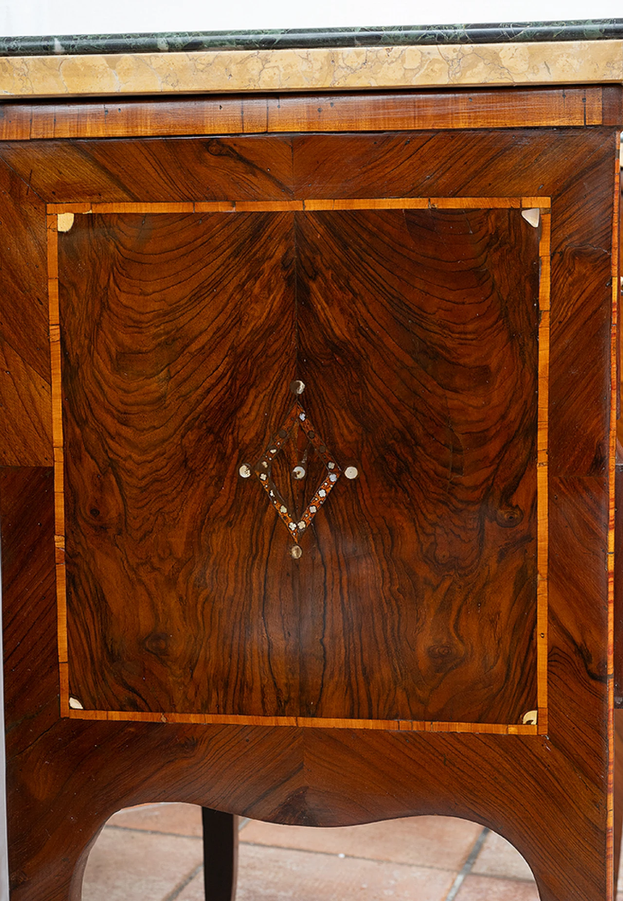 Pair of Louis XIV wooden bedside tables with marble top, 18th century 4