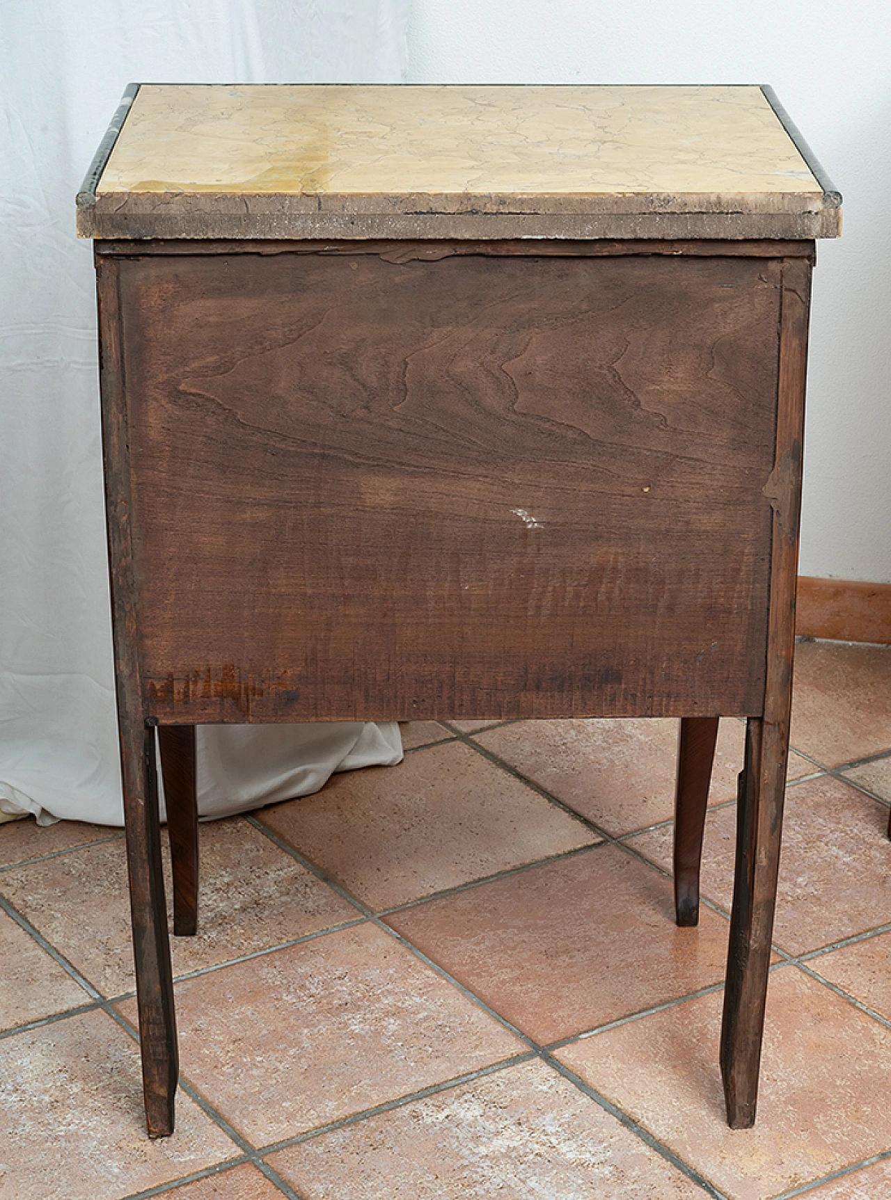 Pair of Louis XIV wooden bedside tables with marble top, 18th century 6