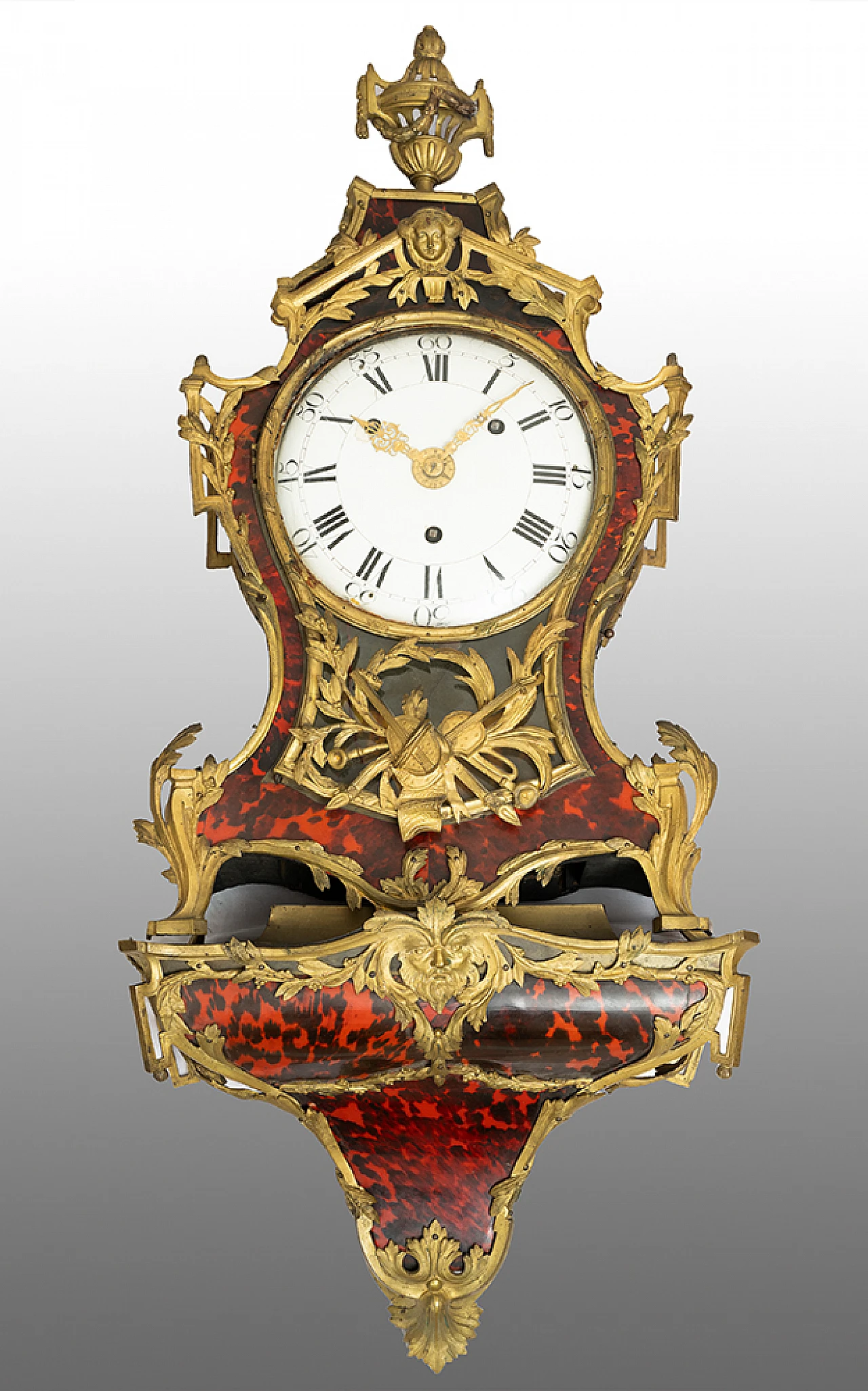 Louis XV Cartel wood and metal clock, 18th century 1