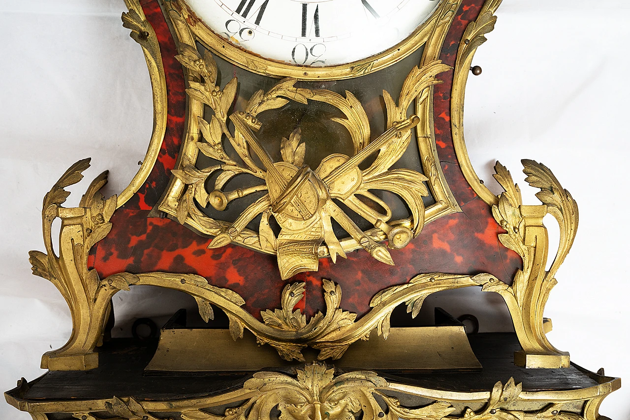 Louis XV Cartel wood and metal clock, 18th century 5