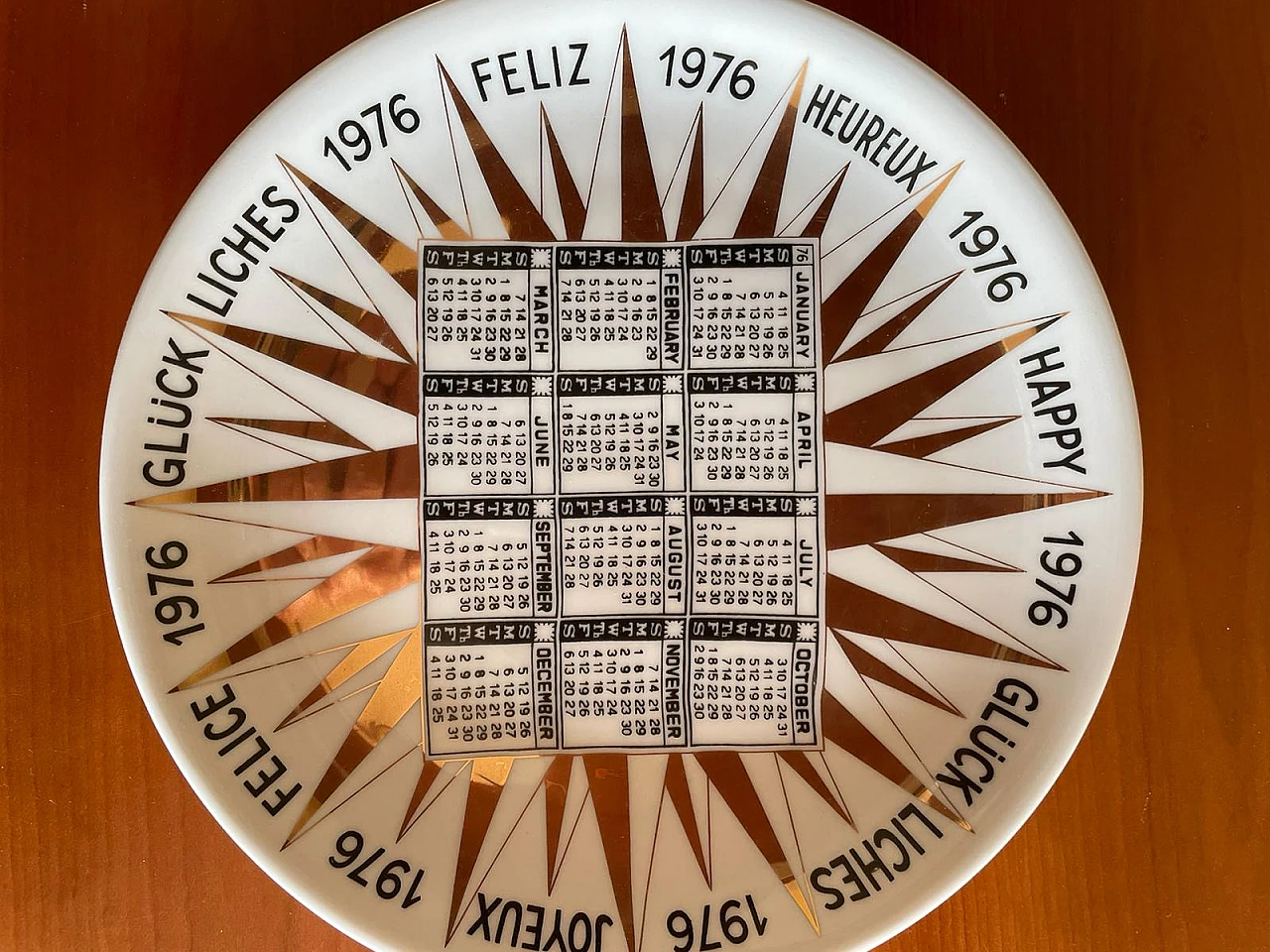 Calendar plate by Piero Fornasetti, 1976 2